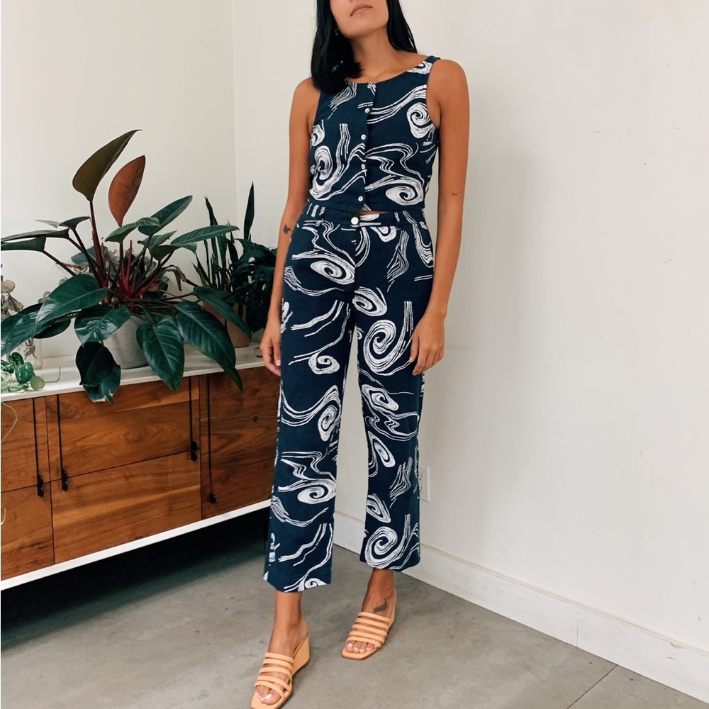 Paloma Wool Blue and White Floral Sega Pants
